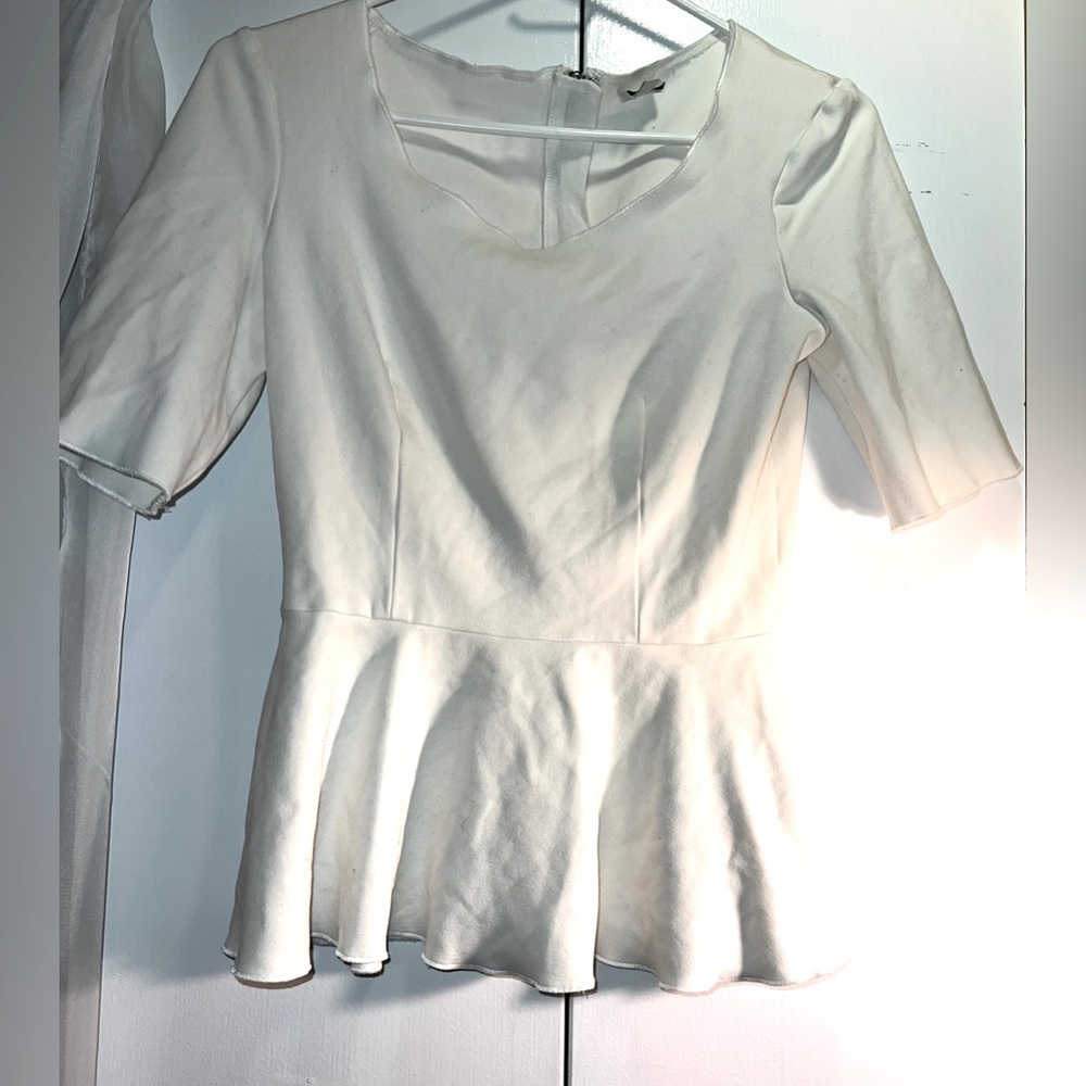 White babaton peplum top